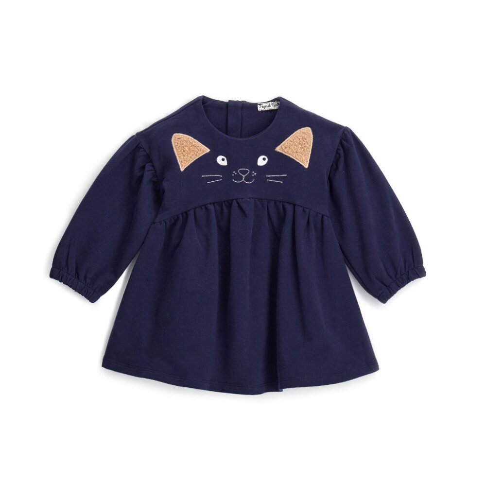 Original Marines, Italy – FUN FURRY CAT-EARED FLEECE DRESS - LITTLE GIRL DRESSES